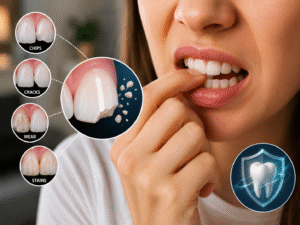 damaged dental bonding