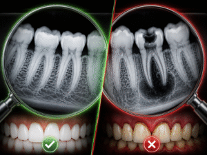 Healthy vs Unhealthy Teeth X-Ray